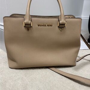 Michael Kors Beige Leather Satchel